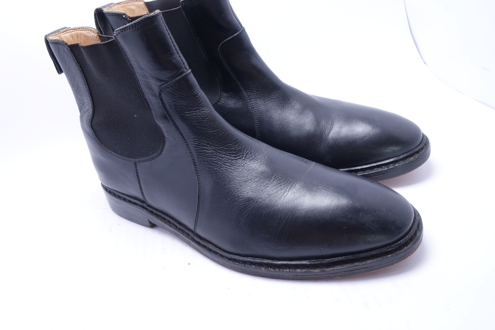 Beckett Simonon Chelsea Boots Mens Size 9 D Black Leather Ankle Dress Pull On